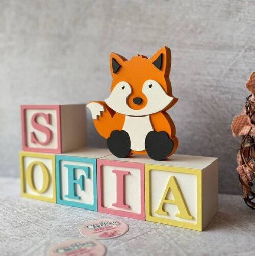 Cubos Decorativos de MDF para Quarto de Bebê e infantil -Tema Bo