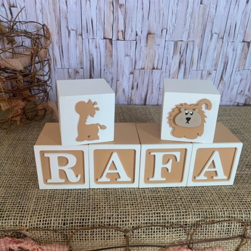 Cubos Personalizados para Decoração de quarto de Bebê - Tema S