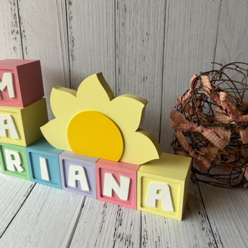 Sol Decoração Bebê - Cubos 6x6cm Candy Ts