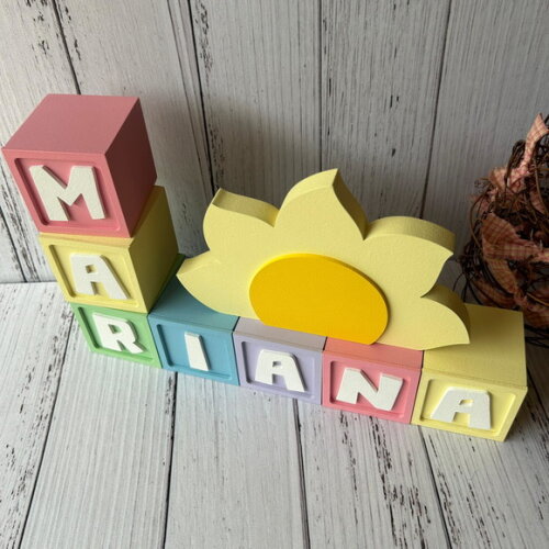 Sol Decoração Bebê - Cubos 6x6cm Candy Ts