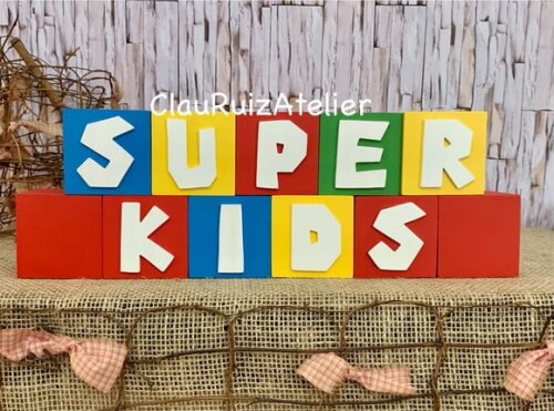 Super Mário Bros Cubos 6x6cm Decoração de Festa Infantil