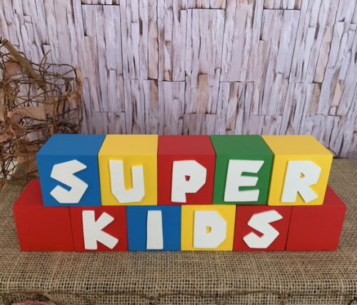 Super Mário Bros Cubos 6x6cm Decoração de Festa Infantil