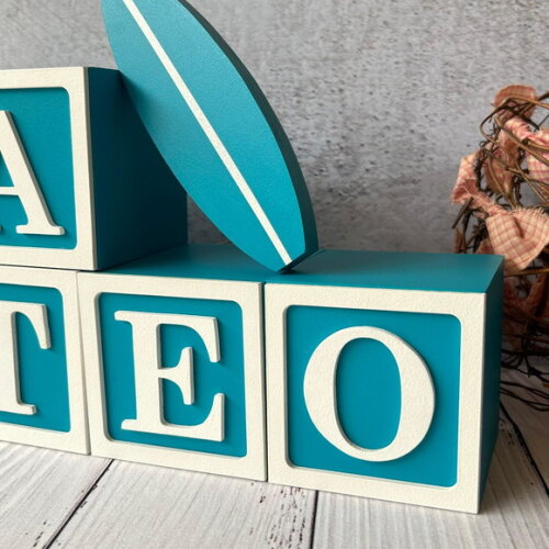 Surf - Decoração Bebê - Cubos 8x8cm + Prancha