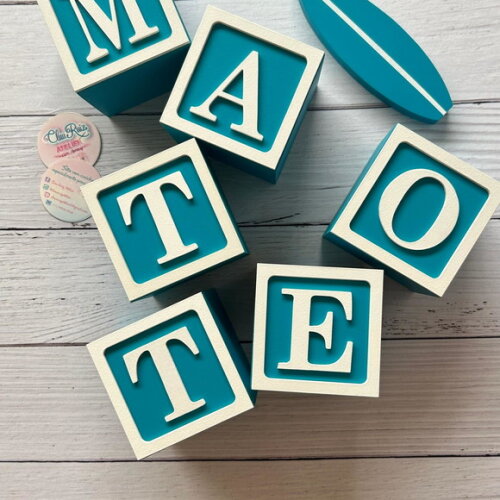 Surf - Decoração Bebê - Cubos 8x8cm + Prancha