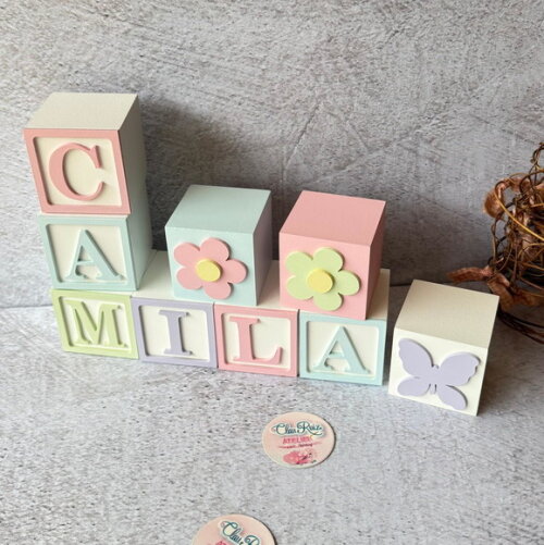 Tons Pastel Cubos 6x6cm Decoração Bebê