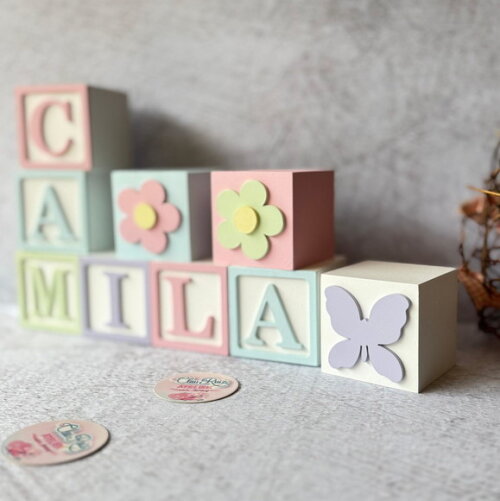 Tons Pastel Cubos 6x6cm Decoração Bebê