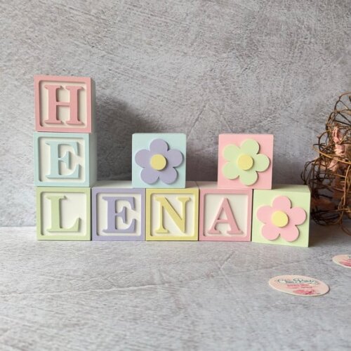 Tons Pastel Cubos 6x6cm Decoração Bebê