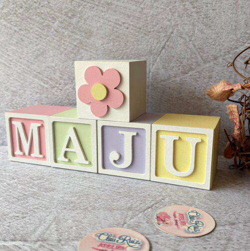Tons Pastel Cubos 6x6cm Decoração Bebê