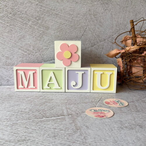 Tons Pastel Cubos 6x6cm Decoração Bebê