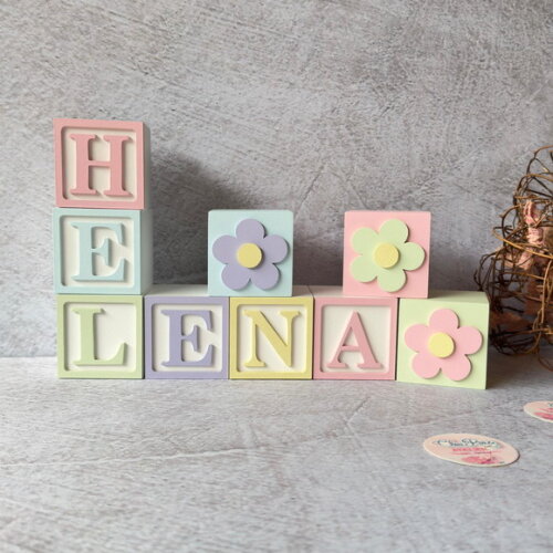 Tons Pastel Cubos 6x6cm Decoração Bebê