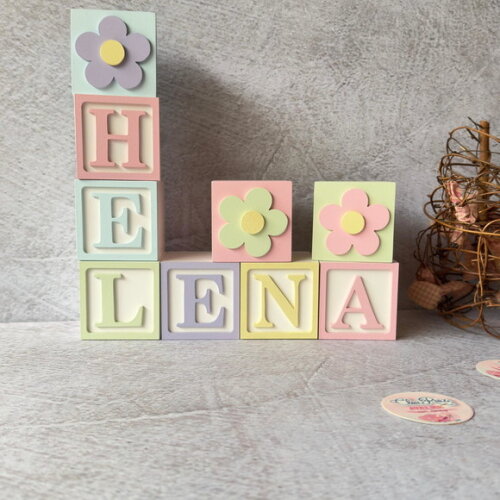 Tons Pastel Cubos 6x6cm Decoração Bebê