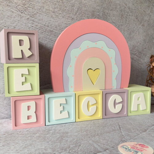 Cubos Decorativos Arco Íris Boho para Quarto de Bebê e Festa In