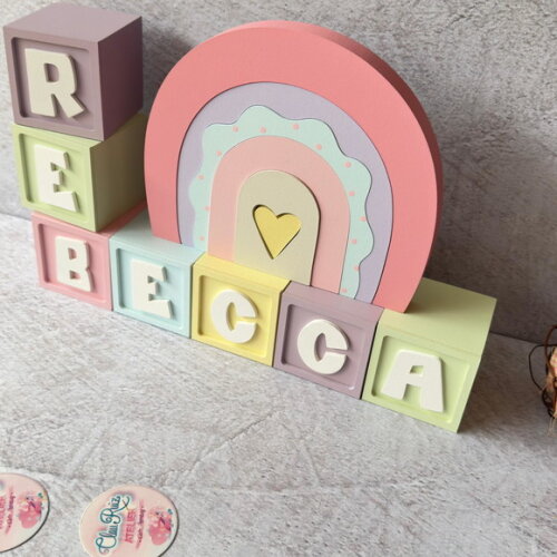 Cubos Decorativos Arco Íris Boho para Quarto de Bebê e Festa In