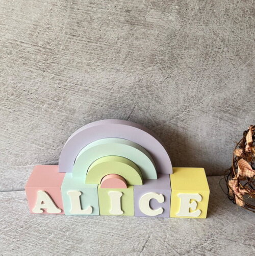 Tons Pastel Cubos 6x6cm Ts + Arco Íris. Decoração Bebê