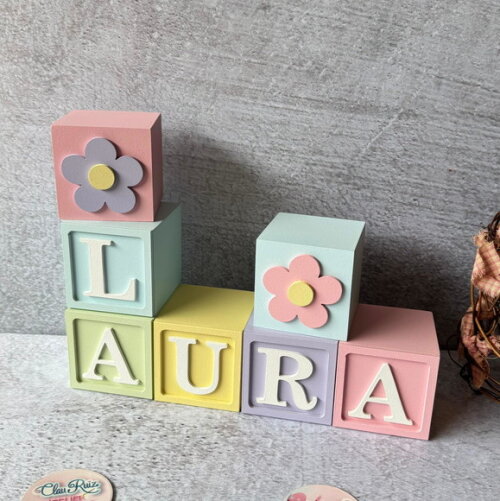 Tons Pastel Cubos 6x6cm Ts- Decoração Bebê
