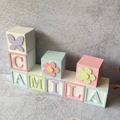 Tons Pastel Cubos 6x6cm Ts- Decoração Bebê