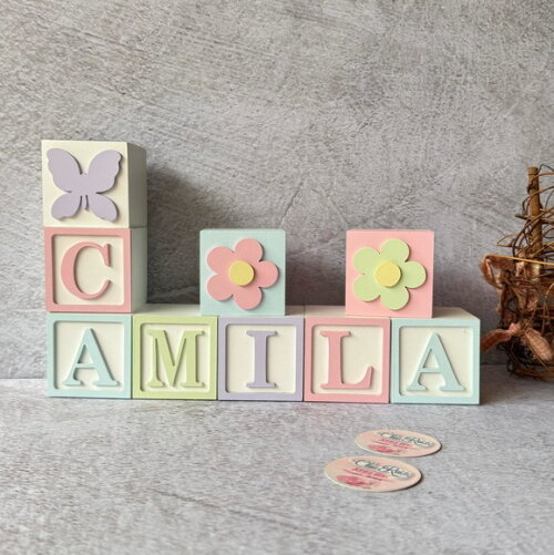 Tons Pastel Cubos 6x6cm Ts- Decoração Bebê