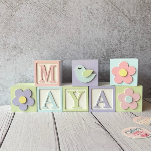 Tons Pastel Cubos 6x6cm Ts- Decoração Bebê