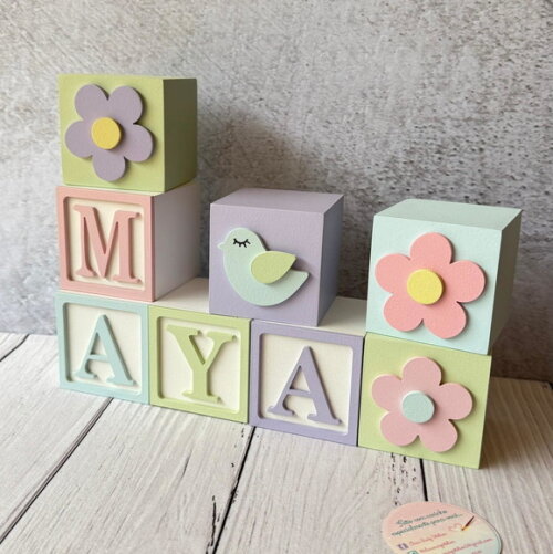 Tons Pastel Cubos 6x6cm Ts- Decoração Bebê