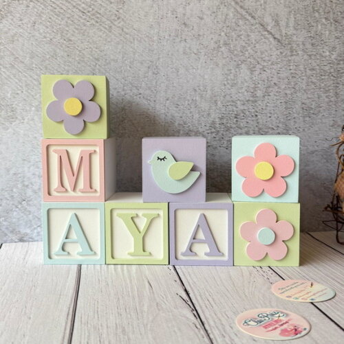 Tons Pastel Cubos 6x6cm Ts- Decoração Bebê