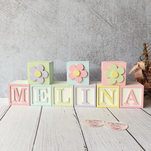 Tons Pastel Cubos 6x6cm Ts- Decoração Bebê