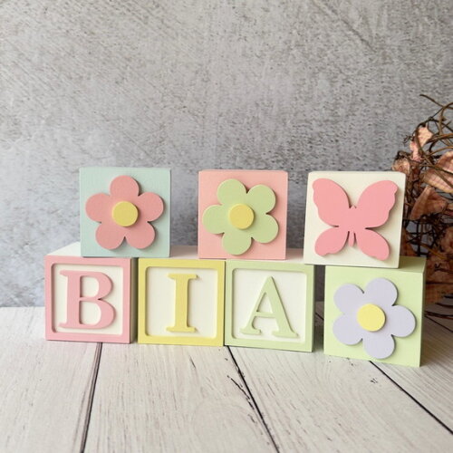 Tons Pastel Cubos 6x6cm Ts- Decoração Bebê