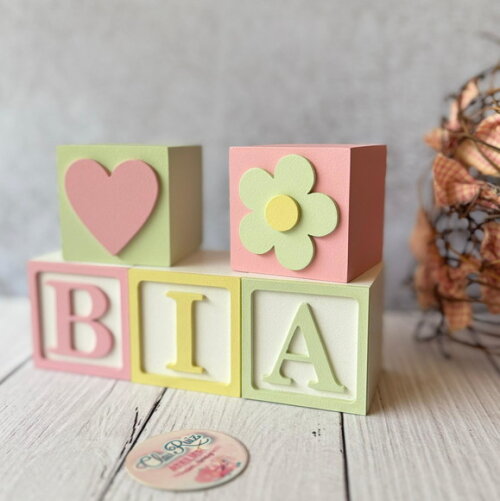 Tons Pastel Cubos 6x6cm Ts- Decoração Bebê
