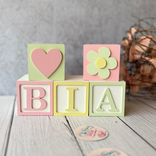 Tons Pastel Cubos 6x6cm Ts- Decoração Bebê