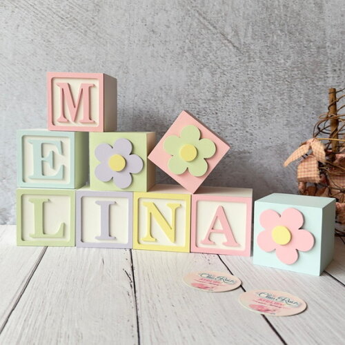 Tons Pastel Cubos 6x6cm Ts- Decoração Bebê