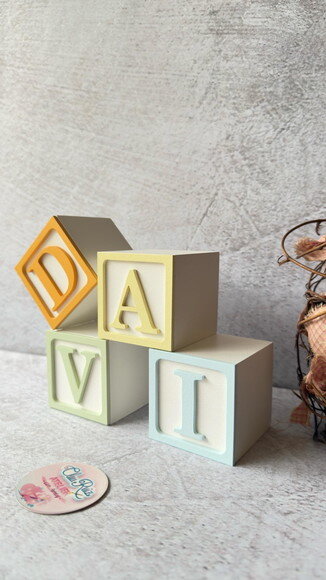Tons Pastel Cubos Personalizados 6x6cm Decoração Bebê
