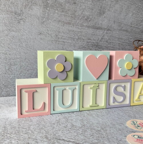 Tons Pastel Cubos Personalizados 6x6cm Decoração Bebê