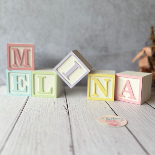 Tons Pastel Cubos Personalizados 6x6cm Decoração Bebê
