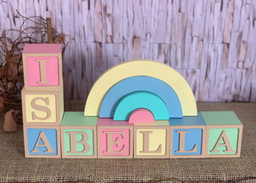 Tons Terrosos - Cubos 6x6cm Ts + Arco Íris Decoração Bebê