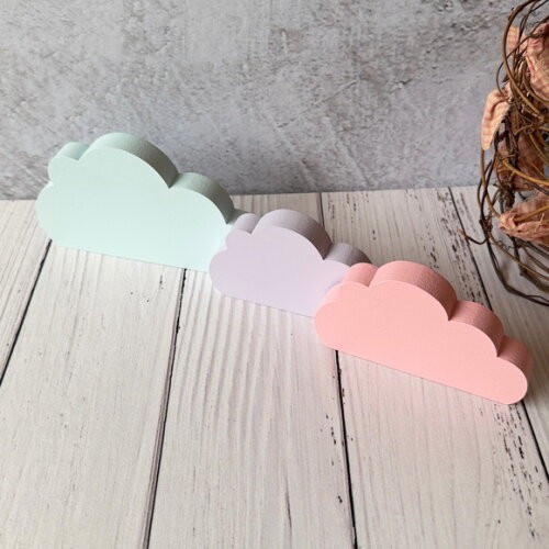 Trio de Nuvens Pastel - Decoração Bebê