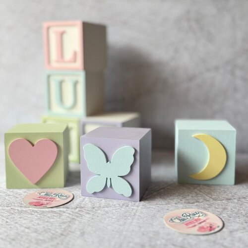 Cubos Personalizados 6x6 cm em MDF para Quarto de Bebê - Enfeite
