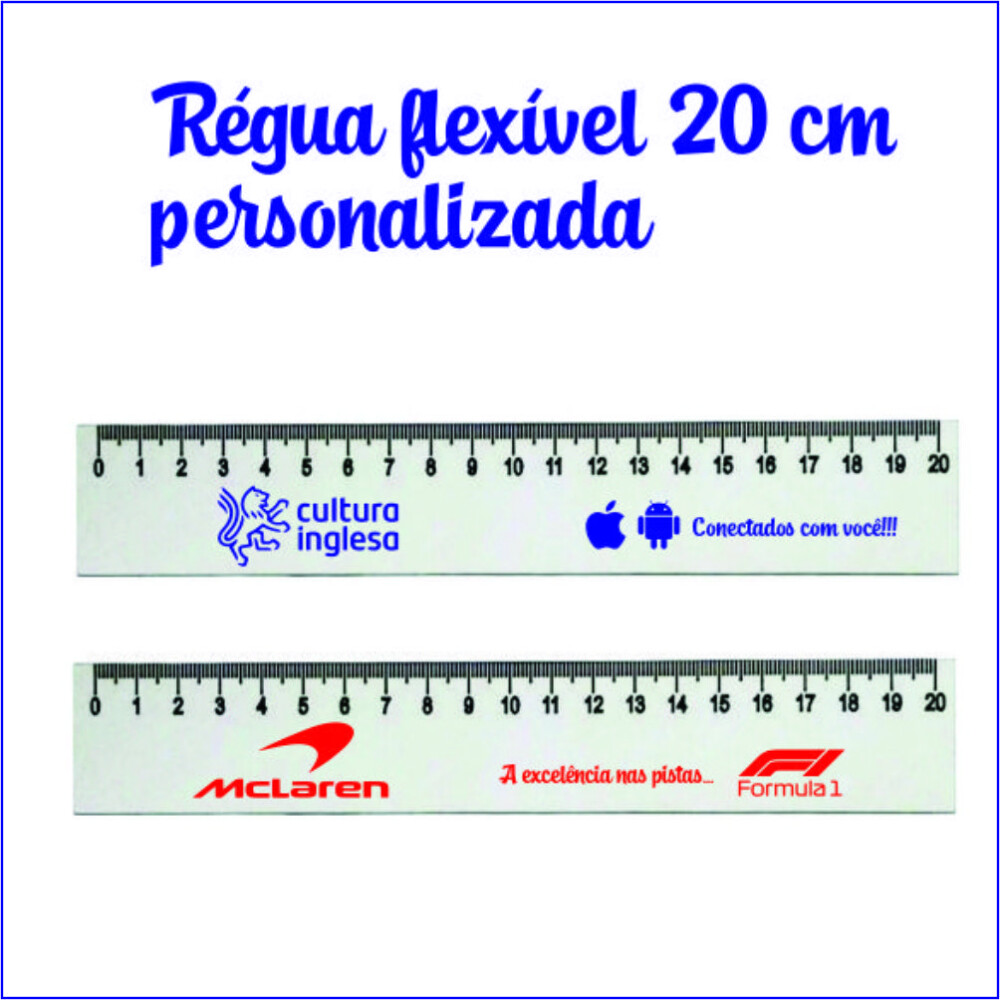 500 régua flexível 20 cm personalizada