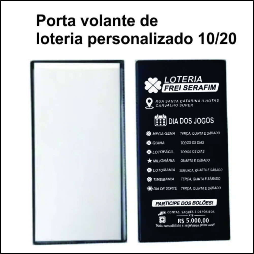 500 porta volante de loteria personalizado
