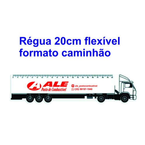 1000 régua flexível personalizada 20 cm formato caminhão
