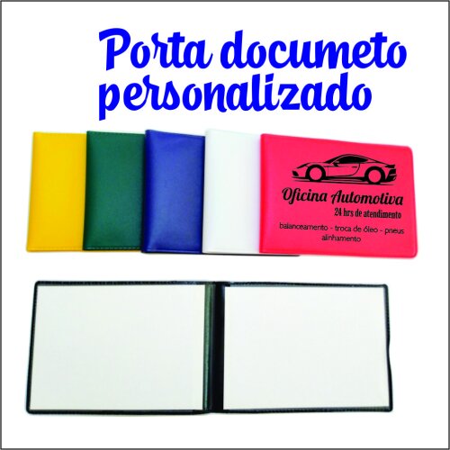 200 porta documento personalizado horizontal ou vertical