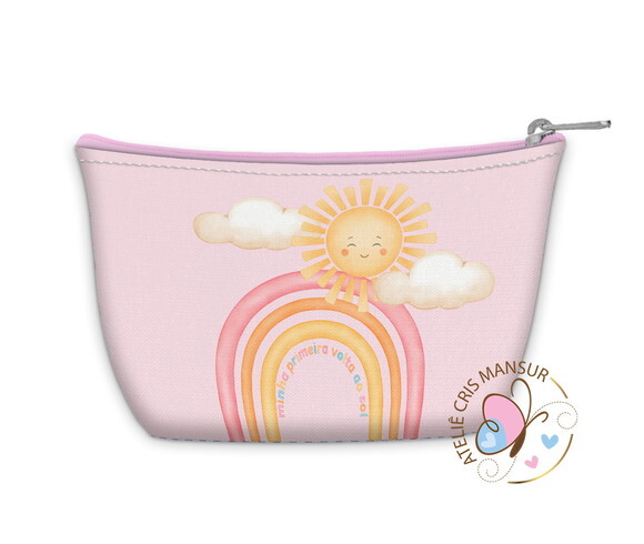 Minha Promeira Volta ao Sol Rosa -necessaire Personalizada