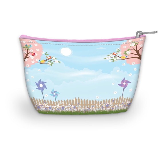 Necessaire Jardim cataventos e pássaros
