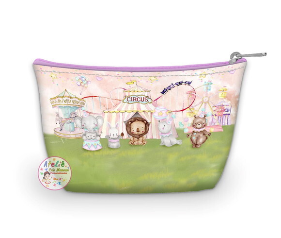 Necessaire Personalizada - Tema Circo Parque Aquarela