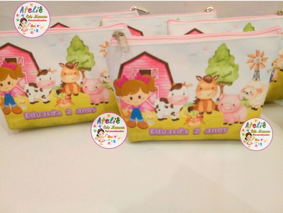 Necessaire Personalizada Fazendinha aquarela
