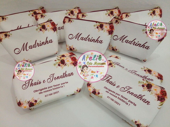 Necessaire personalizada Floral Marsala