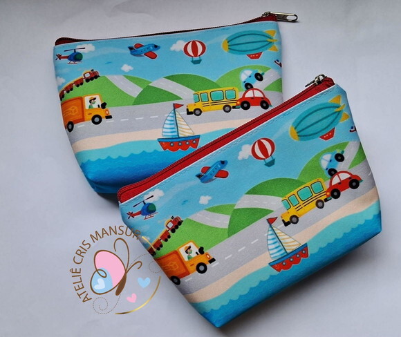 Necessaire Personalizada Meios de Transporte