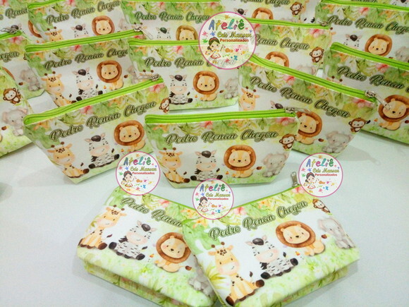Necessaire Personalizada Safári Baby aquarela