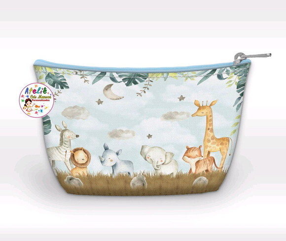 Necessaire Sáfari Aquarela Azul