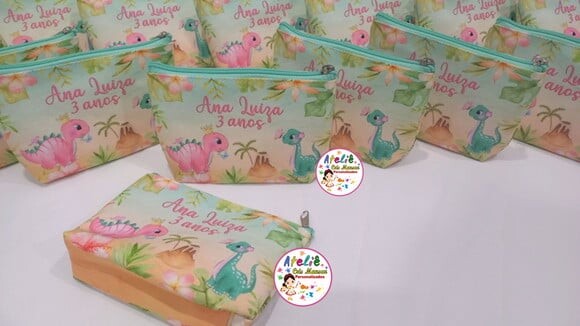 Necessaire Personalizada Dino Baby Aquarela