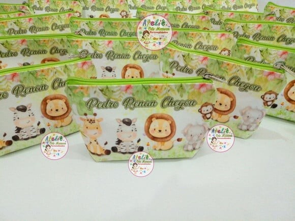 Necessaire Personalizada Safári Baby aquarela