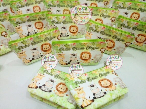 Necessaire Personalizada Safári Baby aquarela